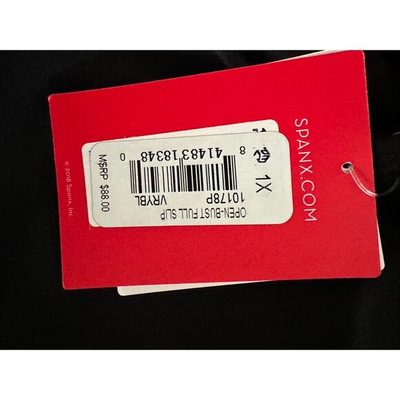 SPANX SmartGrip Open Bust Full Slip black 1X Shapewear - Lightweight - Medium C - Picture 6 of 7